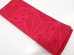 麻の葉に橘・古典柄織り出し　半幅帯